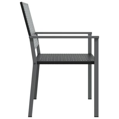 Tuinstoelen 6 st 54x62,5x89 cm poly rattan zwart