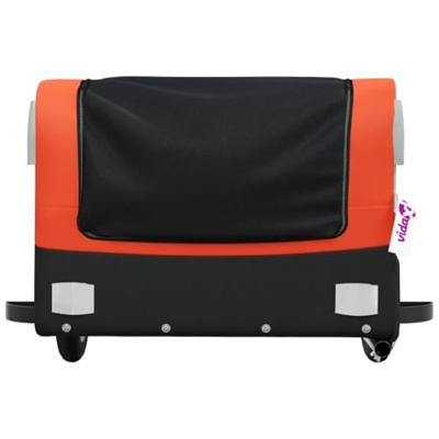 VidaXL Fietstrailer 30 kg ijzer zwart en oranje - thumbnail