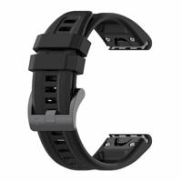 By Qubix - Siliconen sportbandje - Zwart - Compatible met Garmin Fenix 8-43mm - Compatible Garmin bandje - Bandbreedte: 20mm - thumbnail