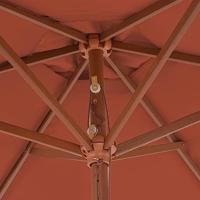 VidaXL Parasol met houten paal 270 cm terracotta - thumbnail