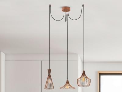 Hanglamp MEZUT 3 lampen koper