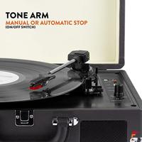 Fenton RP115 Retro Platenspeler in Koffer met ingebouwde Speakers, Bluetooth en USB - Zwart - thumbnail