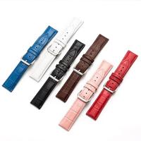 By Qubix - Compatible met Garmin Lily 2 - Crocodile leren bandje - Blauw - Compatible Garmin bandje - thumbnail