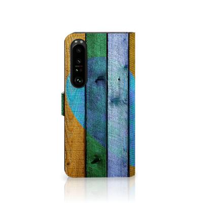 Sony Xperia 1 IV | Book Style Case | Wood Heart - Cadeau voor je Vriend | Portemonnee hoesje
