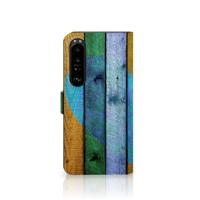 Sony Xperia 1 IV | Book Style Case | Wood Heart - Cadeau voor je Vriend | Portemonnee hoesje - thumbnail