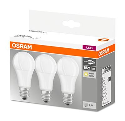 OSRAM HOMELIGHTING 4058075819412 LED-lamp Energielabel F (A - G) E27 Peer 14 W = 100 W Warmwit (Ø x l) 60 mm x 118 mm 3 stuk(s)