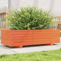 VidaXL Plantenbak 90x40x26,5 cm massief grenenhout wasbruin - thumbnail