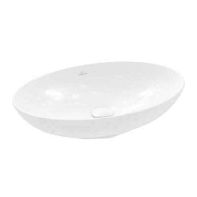 Villeroy & Boch Loop & friends opzetwastafel - 56x38cm - ovaal met overloop wit 4a470001 - thumbnail