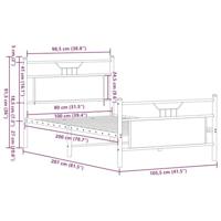Bedframe zonder matras hout gerookt eikenkleurig 90x200 cm - thumbnail