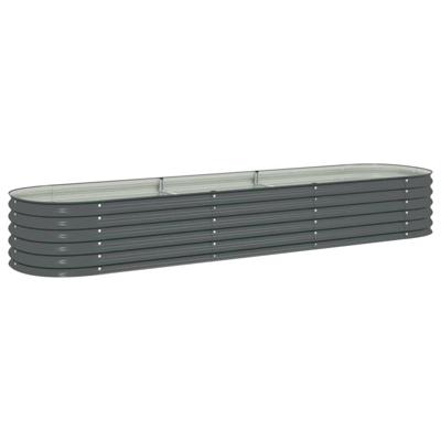 Plantenbak verhoogd 320x80x44 cm gegalvaniseerd staal grijs