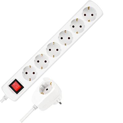 REV 0012692114 Stekkerdoos met schakelaar 6-voudig Wit Randaarde stekker 1 stuk(s)