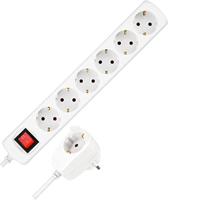 REV 0012692114 Stekkerdoos met schakelaar 6-voudig Wit Randaarde stekker 1 stuk(s) - thumbnail