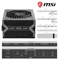 MSI MAG A550BNL PC-netvoeding 550 W 80 Plus Bronze - thumbnail