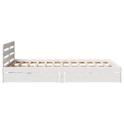 Bedframe zonder matras massief grenenhout wit 150x200 cm