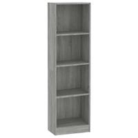 Boekenkast 4 schappen 40x24x143 cm bewerkt hout grijs sonoma - thumbnail
