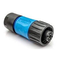 Amphenol C01620D00310010 Ecomate Female Kabeldeel Recht 3+PE Schroef | Silver Plated | Strain Relief Clamping Ring | Zwart-blauw - thumbnail