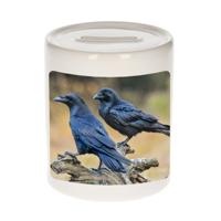 Foto raaf spaarpot 9 cm - Cadeau vogels liefhebber - Spaarpotten - thumbnail