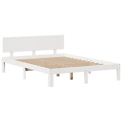 Bed met boekenkast zonder matras grenenhout wit 120x200 cm