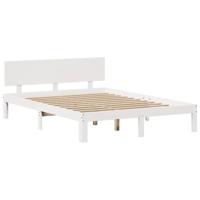 Bed met boekenkast zonder matras grenenhout wit 120x190 cm - thumbnail