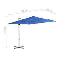 VidaXL Zweefparasol met stalen paal 250x250 cm azuurblauw - thumbnail