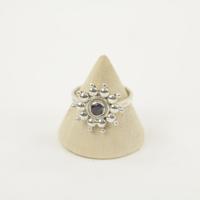 Zilveren Ring met Amethist Donker Maat 16,5 (Sterling Zilver 925) - thumbnail