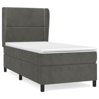 Boxspring met matras fluweel donkergrijs 90x200 cm - thumbnail