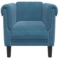 Fauteuil fluweel blauw - thumbnail