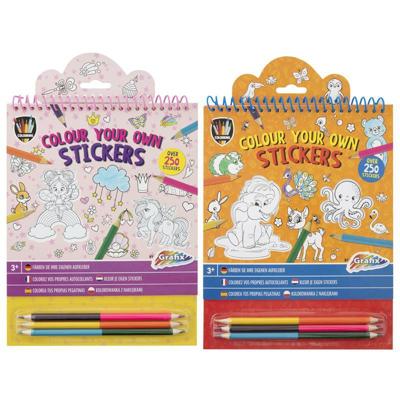Creative Craft Group Kleur je eigen stickers met kleurpotloden - fantasiewereld, 250st.