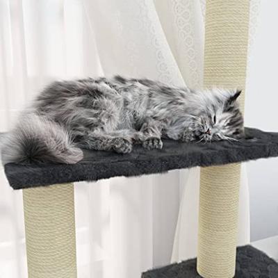 Kattenmeubel met sisal krabpalen 155 cm donkergrijs - thumbnail