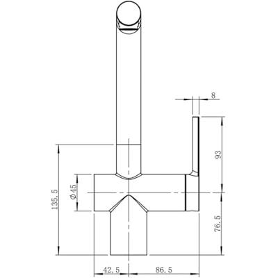 Caressi Eco keukenmengkraan recht met koude start en uittrekbare uitloop zwart