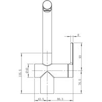 Caressi Eco keukenmengkraan recht met koude start en uittrekbare uitloop zwart - thumbnail