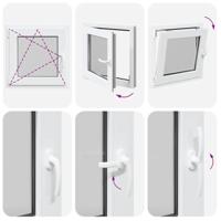 Kelderraam "RISOR" 50x50 cm draai-kiep DIN links wit - thumbnail