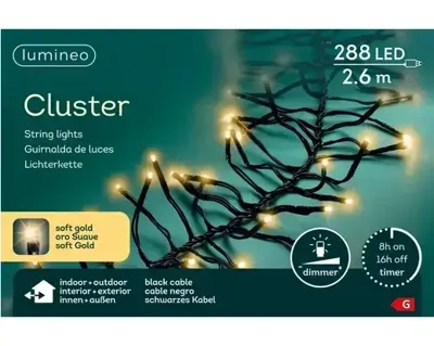 Clusterverlichting led 288 lampjes soft gold - thumbnail