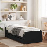 Bedframe met lades zwart 90x200 cm - thumbnail