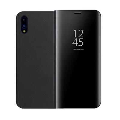 Voor Huawei P20 Pro PC spiegel beschermende back cover Case met houder (zwart)