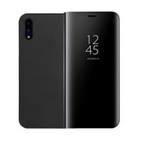Voor Huawei P20 Pro PC spiegel beschermende back cover Case met houder (zwart) - thumbnail