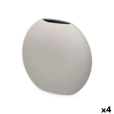 Vaas Gift Decor Grijs Keramisch Rond 29 x 26 x 11 cm (4 Stuks)