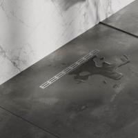 Brauer Douchegoot Small met Standaard Rooster en Flens - 50 cm - Rvs Geborsteld - thumbnail