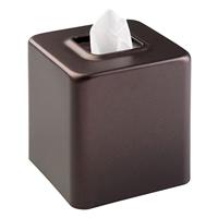 mDesign tissue doos – praktische papierendoekjeshouder voor in de badkamer - moderne vierkante tissuedoosje – metaal – brons - thumbnail