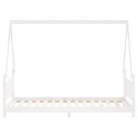 Kinderbedframe 90x190 cm massief grenenhout wit - thumbnail