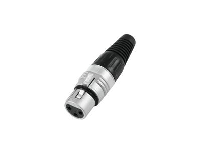 Hicon HI-X3CF XLR-connector Bus, recht Aantal polen: 3 Zilver, Zwart 1 stuk(s)