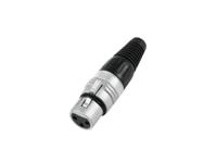 Hicon HI-X3CF XLR-connector Bus, recht Aantal polen: 3 Zilver, Zwart 1 stuk(s) - thumbnail