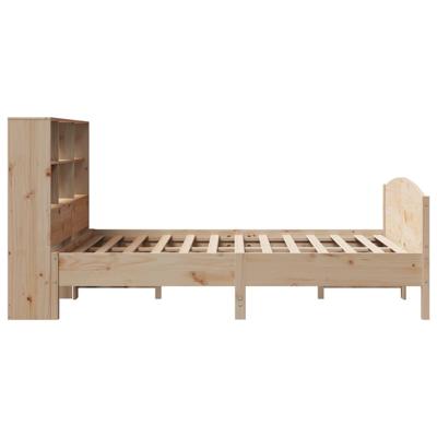 Bed met boekenkast zonder matras massief grenenhout 140x190 cm