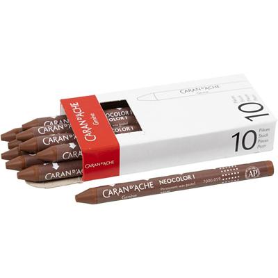 Caran Dache Caran d'ache neocolor i, l: 10 cm, dikte 8,5 mm, brown (059), 10 stuk/ 1 doos