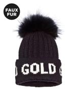 Goldbergh Hodd Faux Pom Dames Muts Black One Size - thumbnail