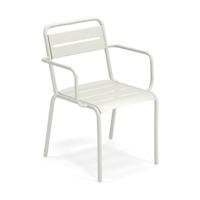 EMU Star tuinstoel aluminium met arm matt white - thumbnail