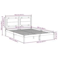 Bedframe extra lang zonder matras massief hout 140x220 cm - thumbnail