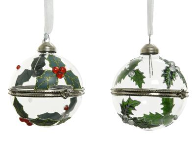 Kerstbal glas cadeau deco d6 cm assorti kerstbal hangdeco kerst Decoris - Decoris