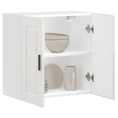 Keukenwandkast Porto bewerkt hout hoogglans wit