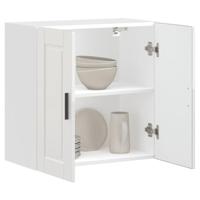 Keukenwandkast Porto bewerkt hout hoogglans wit - thumbnail